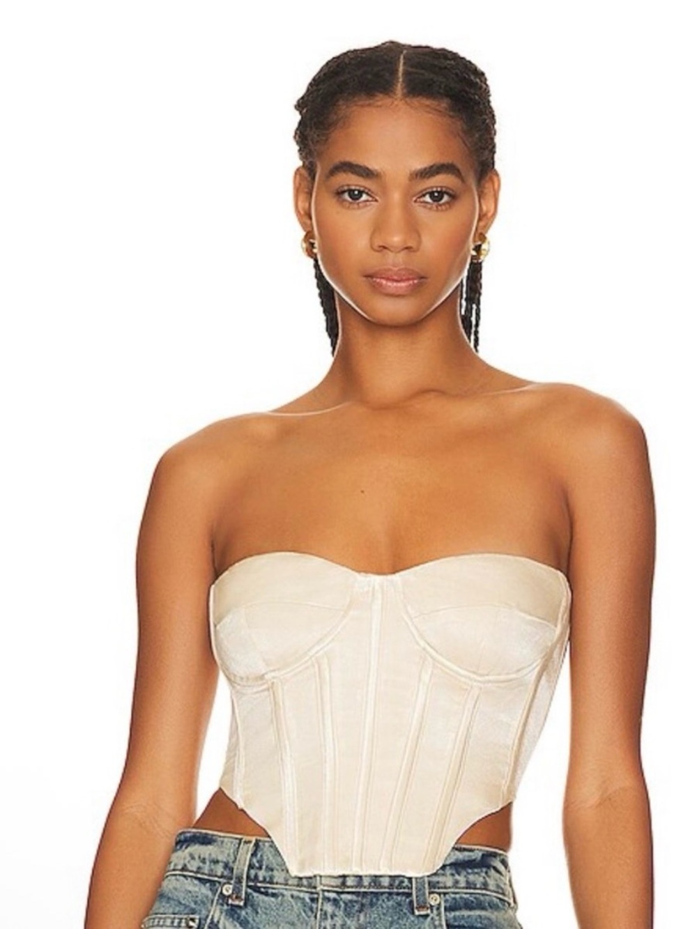 Bardot Corset Bustier Top Womens AU 10 US 6 Champagne Gold Strapless Boned